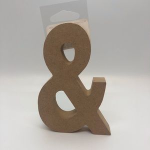 “&” wooden letter sign